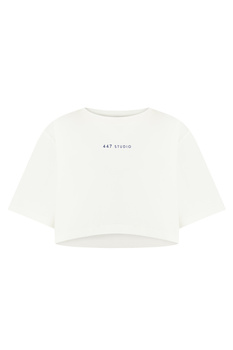 GINNY OFF WHITE- BLUE LOGO