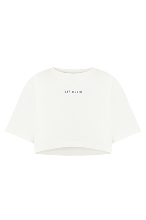 GINNY OFF WHITE- BLUE LOGO