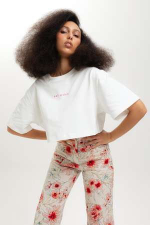 GINNY OFF WHITE- PINK LOGO